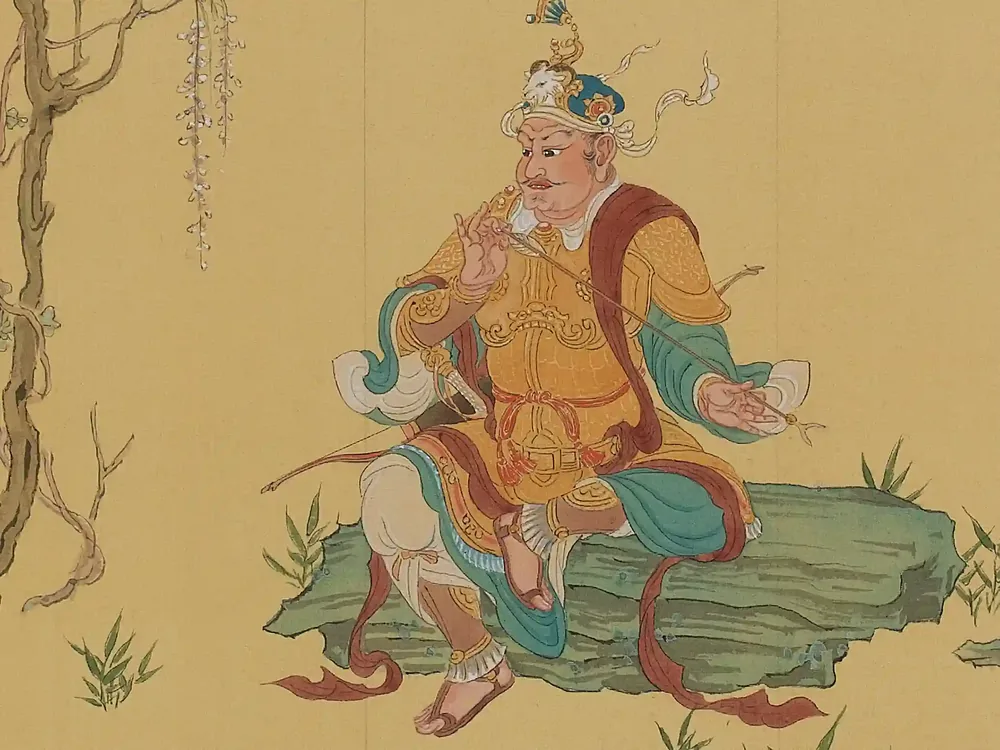 下村観山「毘沙門天弁財天」下絵(当店蔵)
