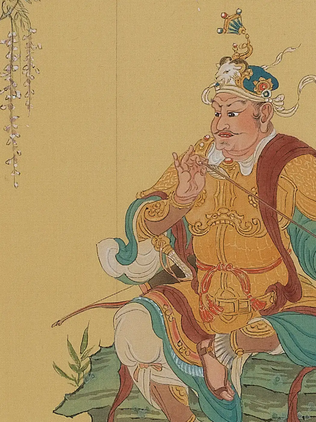 日本画（金地・武人図）の買取実績｜甲冑姿を緻密に描いた彩色｜東京都世田谷区 古美術もりた