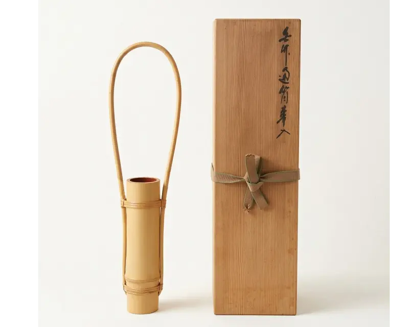 生野祥雲斎　花籠の買取実績｜竹筒の胴に籐巻きの高い手｜東京都世田谷区 古美術もりた