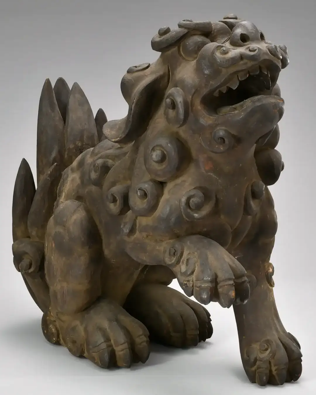 木彫の獅子（寺院伝来）の買取実績｜逆立つ巻毛を力強く彫り出す｜関東地方 古美術もりた